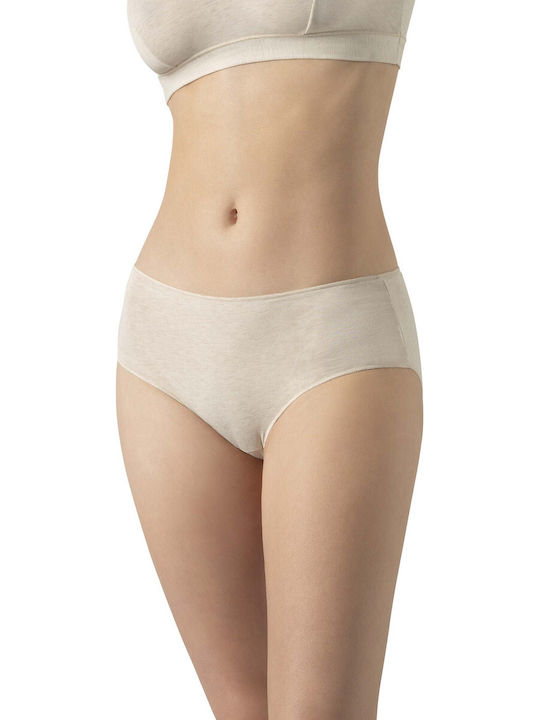Cotonella Talie înaltă Femei Slip 3Pack Beige