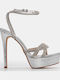 Sandalen mit Strass Silber