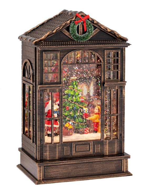 Iliadis Christmas Illuminated Decorative House Brown with Battery with Movement 25.6x16x9.9cm.