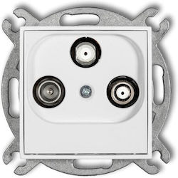 Icon Subscriber Socket Mechanism 2 Output Sat + Tv White Igsn