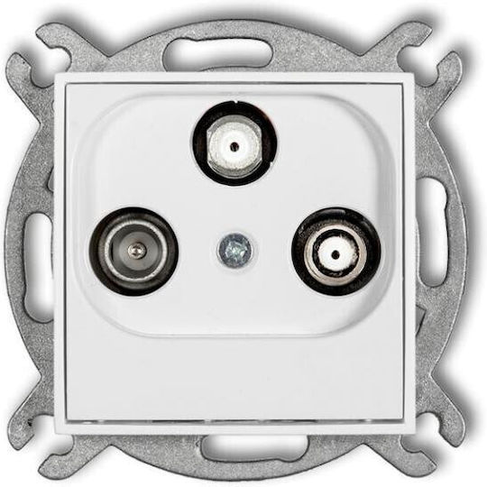 Icon Subscriber Socket Mechanism 2 Output Sat + Tv White Igsn