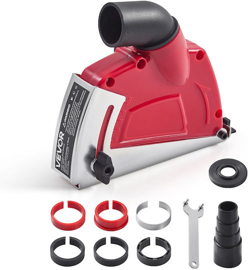 Vevor Dust Protection Cover for Universal Angle Grinders 4-5 Inch 6 Clamping Wheels Adjustable Cutting Depth Vacuum Cleaner Connection Wood Concrete Wall Stone