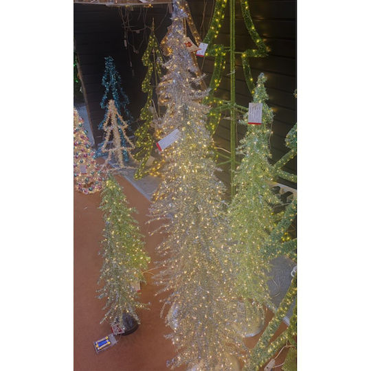 Glitter Champagne Illuminated Tree 400 Led Glitter Gold Base 18x100cm Battery