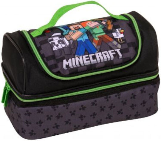 Graffiti Σχολική Ισοθερμική Θήκη Φαγητού Μαύρη Minecraft 20x16x22cm