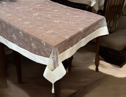 Linea Home Față De Masă Cu Broderie Camelia 180x220 Cm
