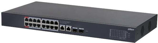 Dahua DH-CS4220-16GT-190 Verwaltet L2 PoE+ Switch mit 16 Ports Ethernet und 2 SFP Ports