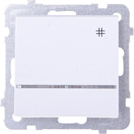 Ospel Sonata Wall Switch Lighting One-Way without Frame White