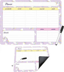 Biurfol Planificator Săptămânal Magnetic Pentru Frigider 25x35cm +marker Unicorn