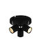 Eko Light Dreifach Spot mit Fassung GU10 in Schwarz Farbe