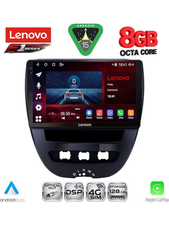 Lenovo Car Audio System for Toyota Aygo 2005-2014 (Bluetooth/USB/WiFi/GPS/Apple-Carplay/Android-Auto) with Touch Screen 10"