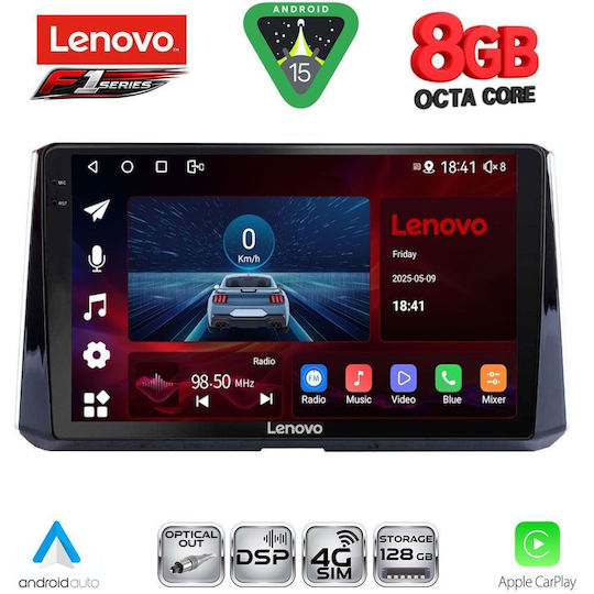 Lenovo Ηχοσύστημα Αυτοκινήτου για Toyota Corolla 2019 (Bluetooth/USB/WiFi/GPS/Apple-Carplay/Android-Auto) με Οθόνη Αφής 10"