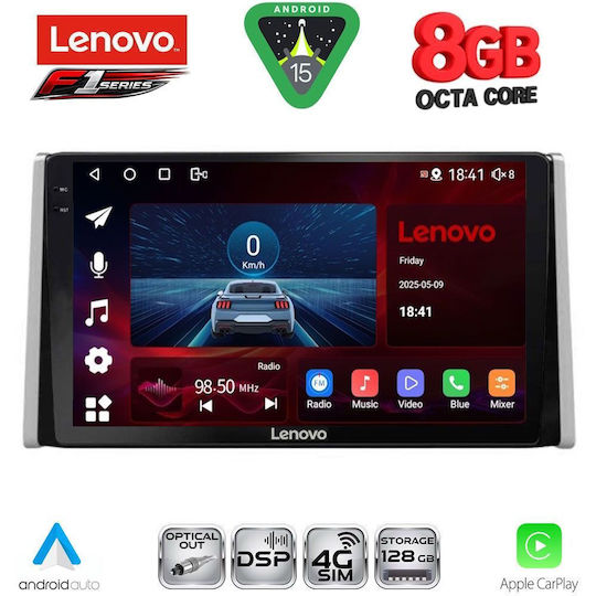 Lenovo Ηχοσύστημα Αυτοκινήτου για Toyota RAV 4 2019 (Bluetooth/USB/WiFi/GPS/Apple-Carplay/Android-Auto) με Οθόνη Αφής 10"