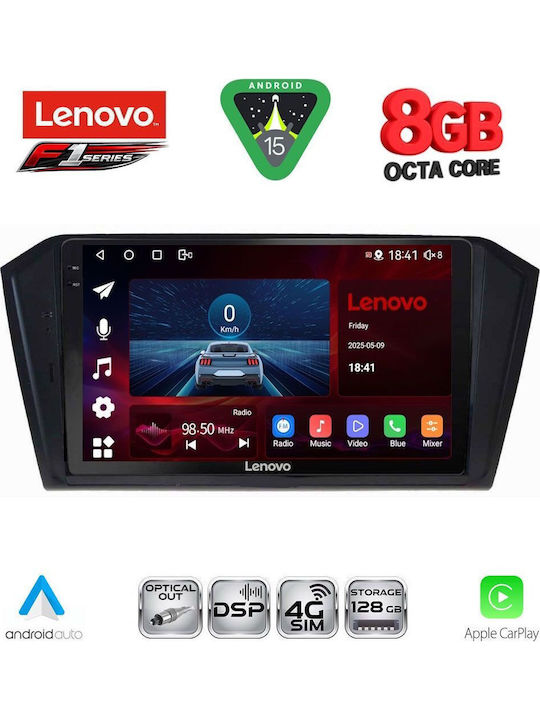 Lenovo Car Audio System for Volkswagen Passat 2016-2023 (Bluetooth/USB/WiFi/GPS/Apple-Carplay/Android-Auto) with Touch Screen 10"