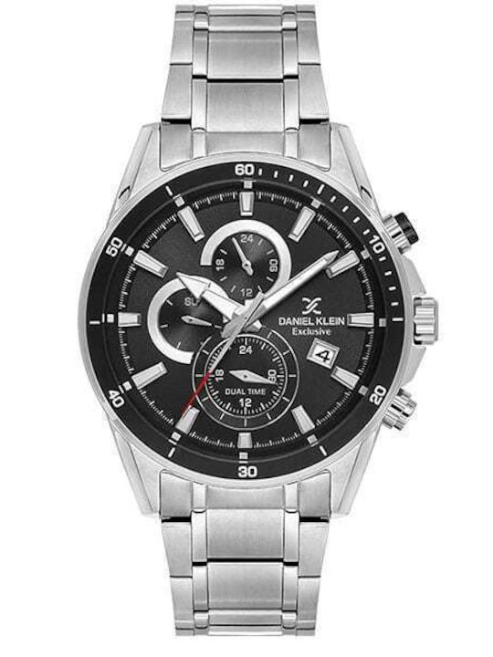 Daniel Klein Γυναικείο Ρολόι 44mm Μπαταρίας με Ασημί Μεταλλικό Μπρασελέ