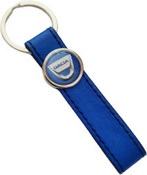 Dacia Leder Schlüsselanhänger Blau Logo Emaille 20330-k