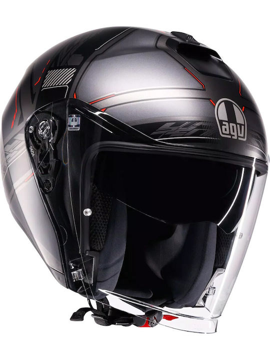 AGV Irides Zagabria Mat Gunmetal/Red Motorcycle...