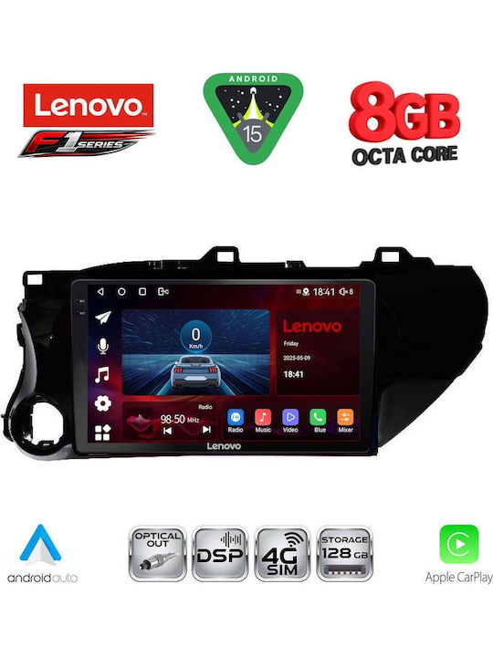 Lenovo Car Audio System for Toyota Hilux 2017 (Bluetooth/USB/WiFi/GPS/Apple-Carplay/Android-Auto) with Touch Screen 10"
