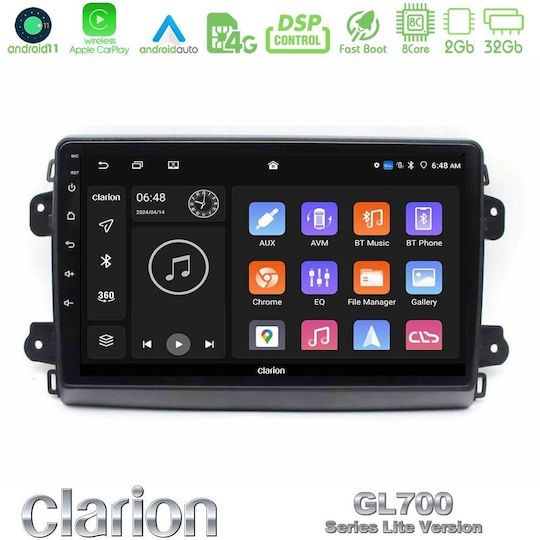 Clarion Ηχοσύστημα Αυτοκινήτου για Opel Movano Fiat Ducato Citroen Jumper 2022-2023 (Bluetooth/USB/WiFi/GPS/Apple-Carplay/Android-Auto) με Οθόνη Αφής 9"