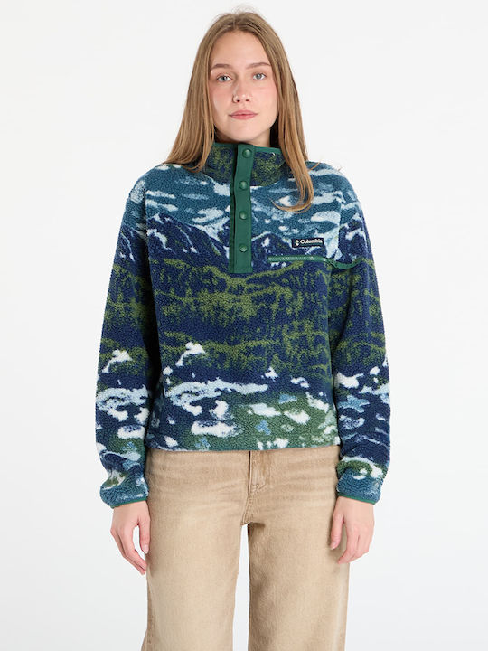 Helvetia Ii Printed Γυναικείο Αθλητικό Crop Top Everblue, Rain Forest
