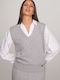 Winter Women's Tunic Sleeveless with V-Neck Grey Light