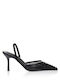 Synthetic Leather Pointed Toe Black High Heels