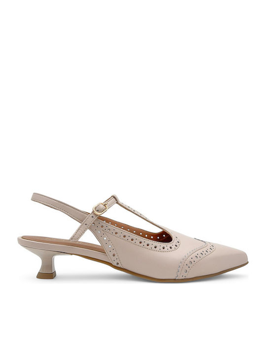 Rolling Steps Shoes Δερμάτινες Γόβες Εκρού