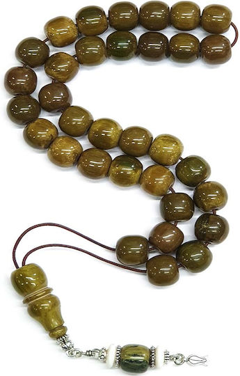 Roloi Komboloi Mastic Worry Beads with 33 Beads Green 36cm