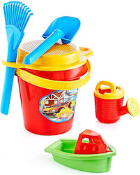 Lux Beach Sand Play Set Bucket Accessories Red