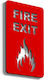 Σήμανση ''fire Exit'' 10x15 Εκ Κόκκινο Ακρυλικό Πλαστικό Πάχους 3mm Νο5881326