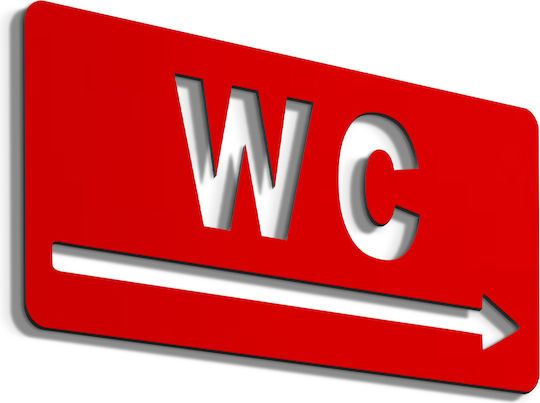 Σήμανση ''wc Right'' 15x7 Εκ Κόκκινο Ακρυλικό Πλαστικό Πάχους 3mm Νο5881320