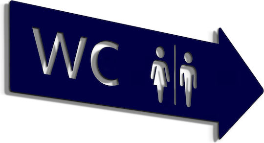 Σήμανση ''wc Right_2'' 20x7 Εκ Μπλέ Ακρυλικό Πλαστικό Πάχους 3mm Νο5881334