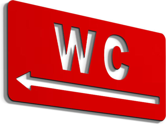 Σήμανση ''wc Left'' 15x7 Εκ Κόκκινο Ακρυλικό Πλαστικό Πάχους 3mm Νο5881322