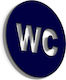 Σήμανση ''wc'' 14x14 Εκ Στρογγυλό Μπλέ Ακρυλικό Πλαστικό Πάχους 3mm Νο5881338_2