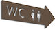 Σήμανση ''wc Right_2'' 20x7 Εκ Καφέ Ακρυλικό Πλαστικό Πάχους 3mm Νο5881345
