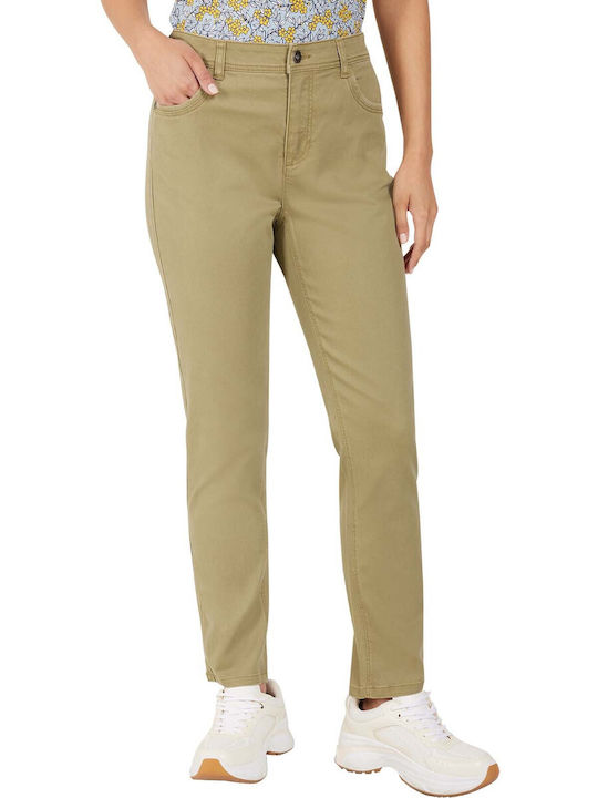 Jensen Jane Women's Fabric Trousers Narrow Green