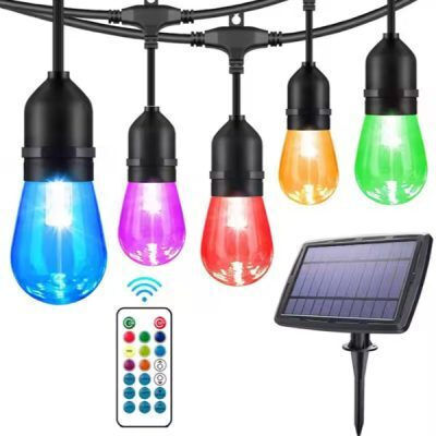 Set 16 Hängende Solarleuchten Girlande 2W RGB mit Fotokontakt und Fernbedienung IP65