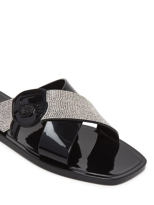 Flache Sandalen für Damen in Schwarz Farbe