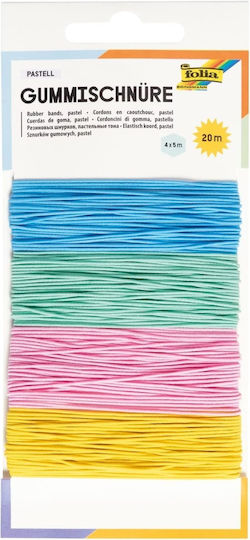 Κορδονι Χειροτεχνιας Ελαστικο Pastel 1mm X5m Σετ 4 Χρωμ