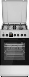 Heinner Ελεύθερη με Εστίες Υγραερίου Γκρι HFSC-S65MIXFD-SL