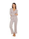 Siyah Inci Set Pijamale pentru Femei Light Grey