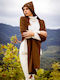 Women's Wool Scarf Brown