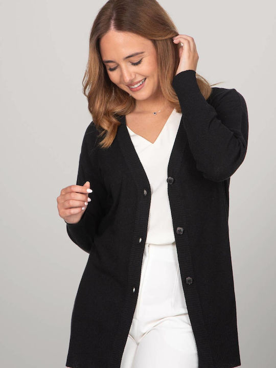 Women's Cardigan with Buttons Black