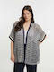 Short Women's Knitted Cardigan Bicolor