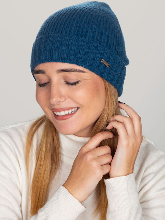Beanie Γυναικείος Σκούφος Πλεκτός σε Μπλε χρώμα