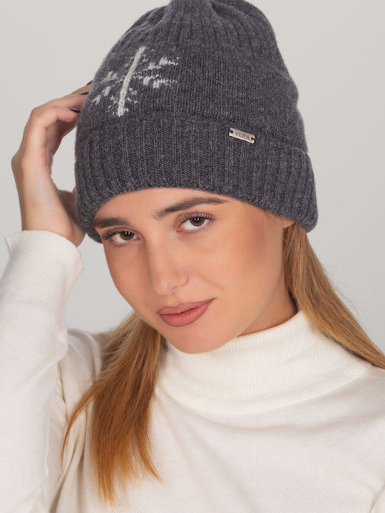 Beanie Γυναικείος Σκούφος Πλεκτός σε Γκρι χρώμα