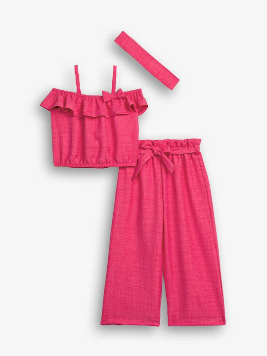 Funky Set Pentru Copii Cu Pantaloni Fucsia 3 Bucăți Funky Set Pentru Copii Cu Pantaloni Fucsia 3 Bucăți