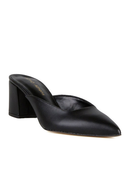 Silia D Mules with Heel in Black Color