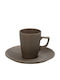 Espiel Morgan Set Tassen Kaffee aus Porzellan Gray 6Stück