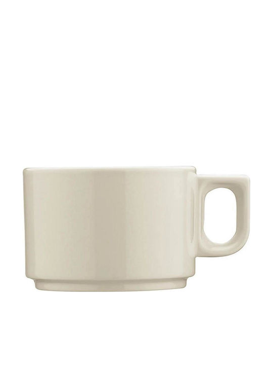 Kutahya Porselen Set of Cups Tea Porcelain White 6pcs