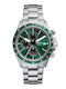 Fossil Herrenuhr 22mm Chronograph Batterie mit Silber Metallarmband